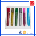 Promotion washable classic rainbow color 6ml tube of glitter glue